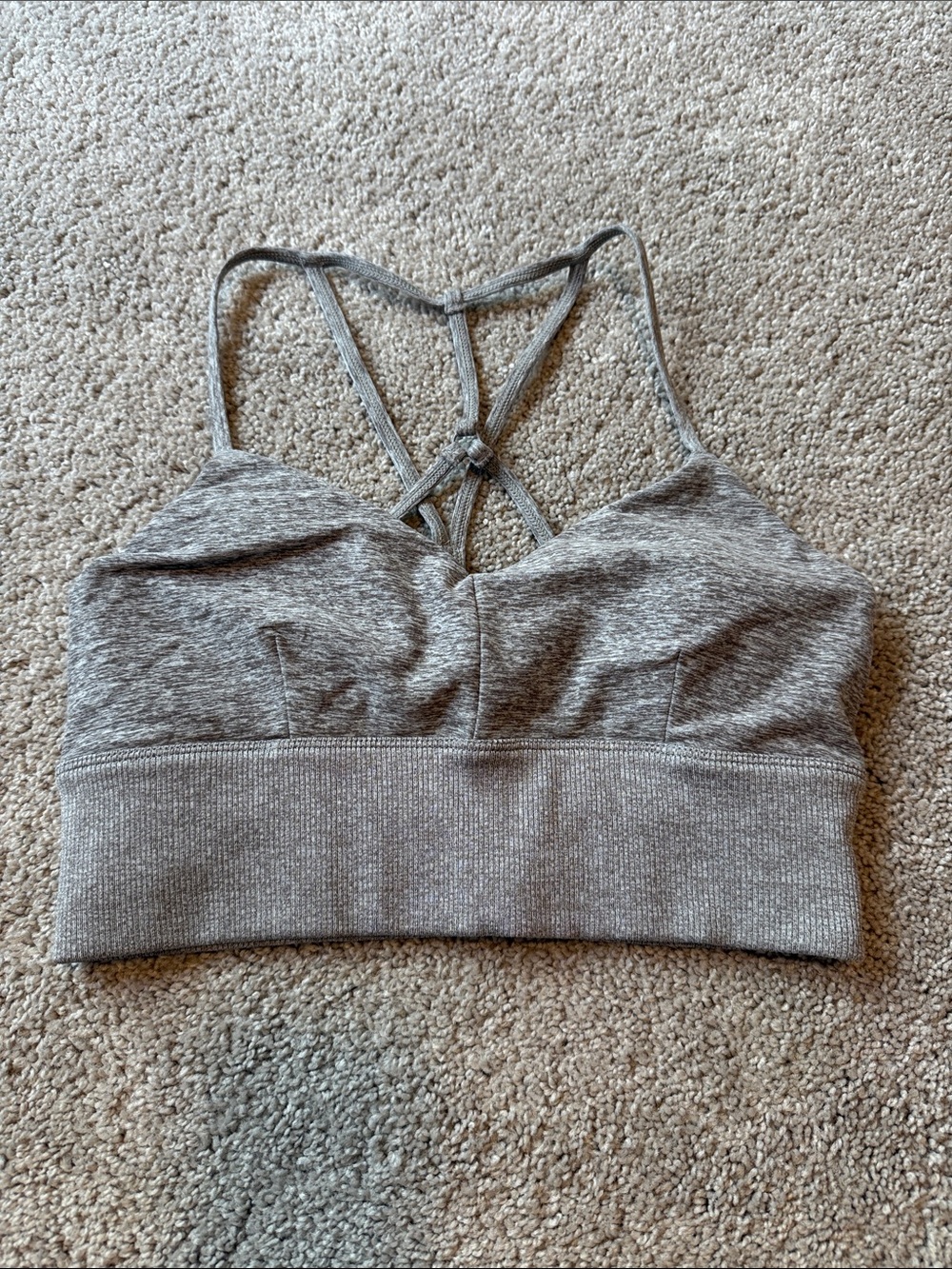 Alo Medium Heather Gray Strappy Bralette